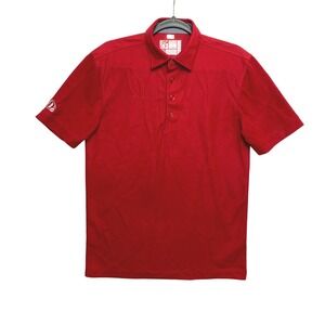 Chick-fil-A Team Polo Shirt Mens Small Red Recycled Fabric Uniform Style Oobe